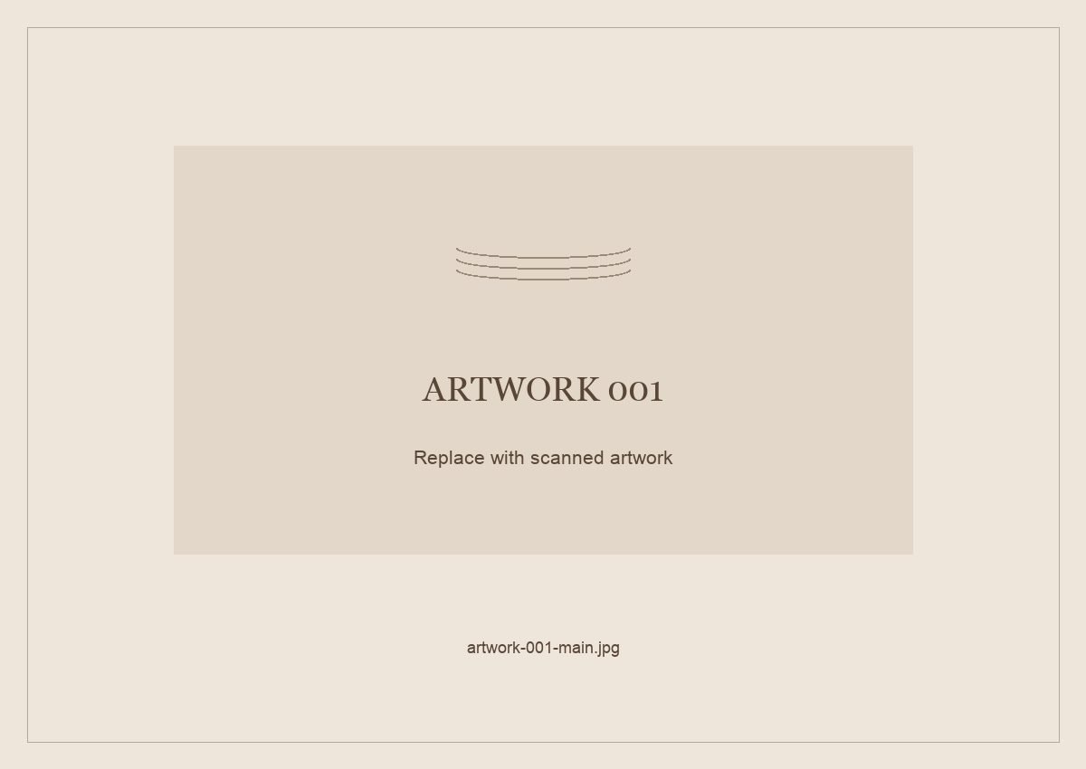 Numbered placeholder for Artwork 001; scanned artwork to come