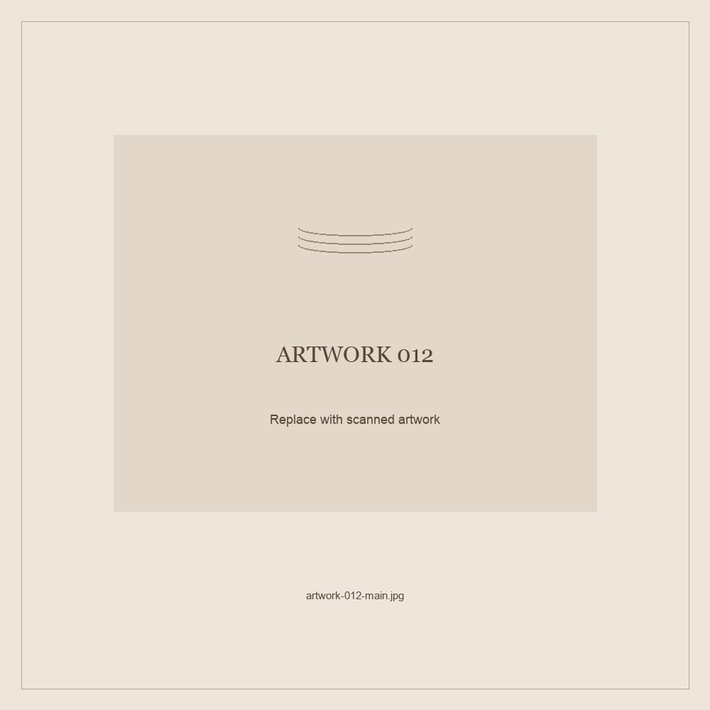 Numbered placeholder for Artwork 012; scanned artwork to come