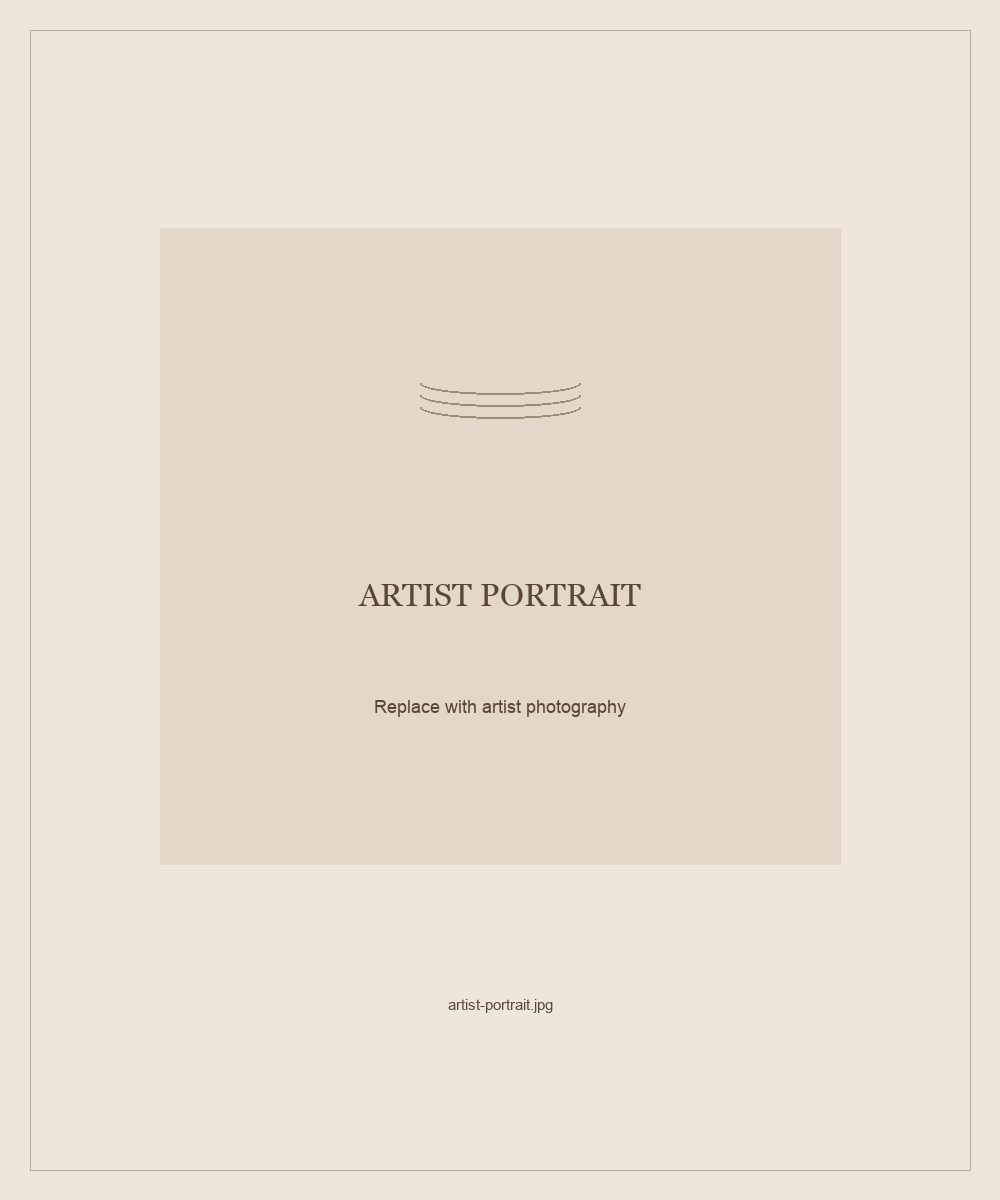Clearly labeled artist portrait placeholder